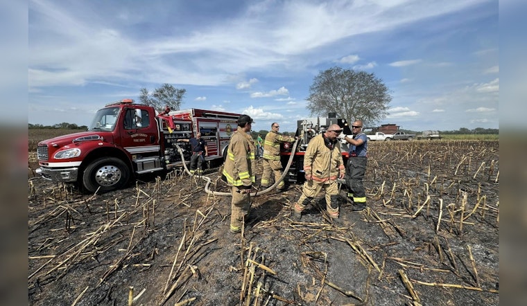Maury County Firefighters Extinguish Combine Harvester Blaze in Hampshire Pike Cornfield