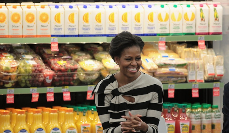 Michelle Obama Surprises Shoppers with Unannounced Visit to Livermore Costco to Promote Plezi Fizz Drink Line
