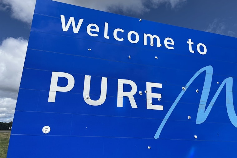 Michigan State Police Seek Information on Vandalized "Welcome to Pure Michigan" Sign Shot 18 Times