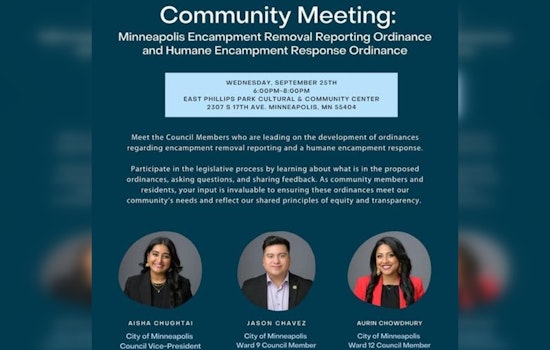 Minneapolis Council Members to Host Community Meeting on Encampment Management Ordinances