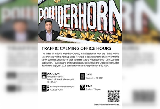 Minneapolis Ward 9 Invites Residents to Discuss Traffic Calming at Powderhorn Park Event