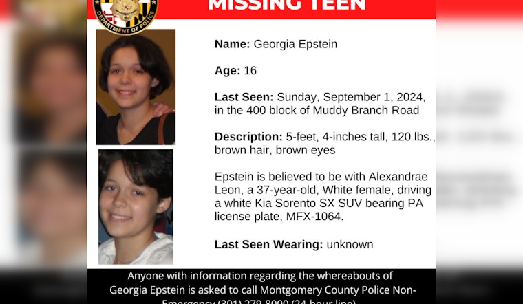Montgomery County Police Seek Public's Help to Find Missing Teen Georgia Epstein