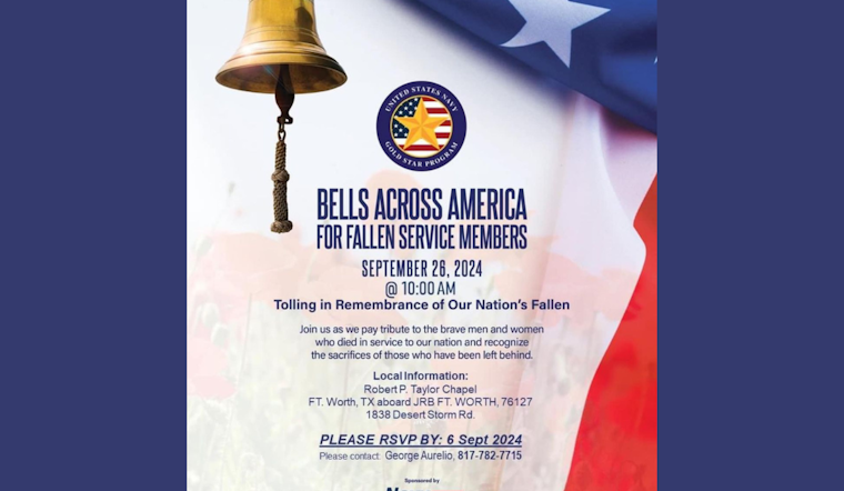 NAS JRB Fort Worth to Honor Fallen Heroes with "Bells Across America" Ceremony at Robert P. Taylor Memorial Chapel