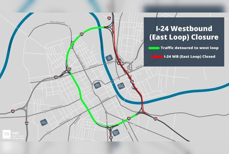 Nashville's I-24 West to Close for Weekend Repairs, TDOT Urges Caution for Motorists