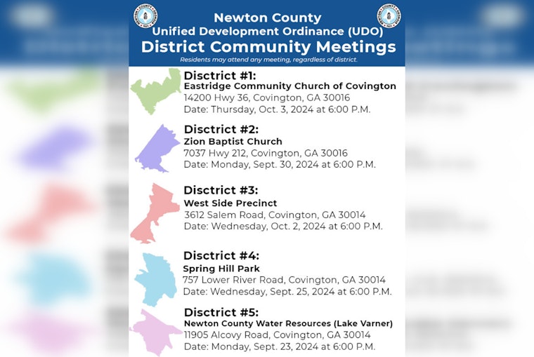 Newton County Invites Residents to Join Unified Development Ordinance Meetings