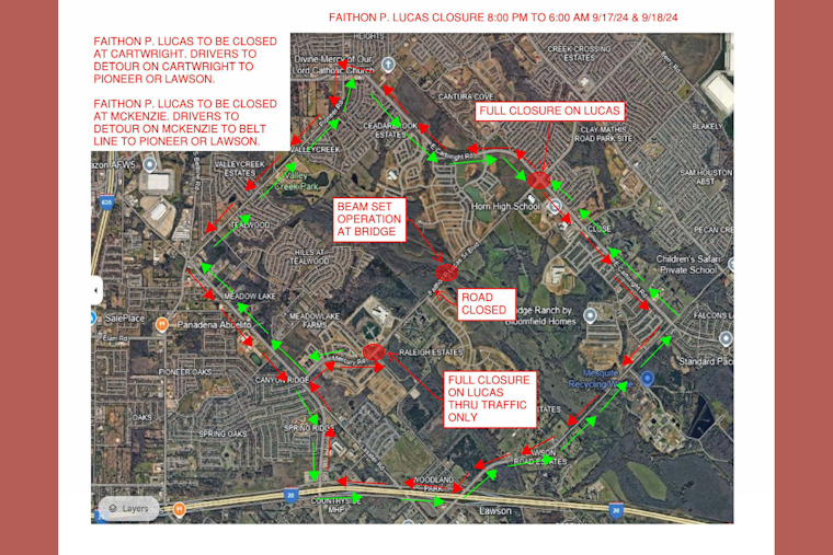 Nighttime Road Closure Alert: Portions of F.P. Lucas Blvd in Mesquite to Shut for Construction on Sept. 17-18
