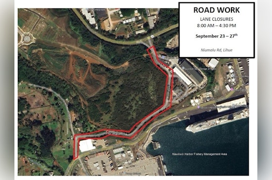 Niumalu Road in Nāwiliwili Scheduled for Closure Next Week for Resurfacing Work
