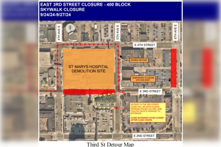 Notice for Duluth Commuters: East Third Street Closure and Detours Beginning September 24