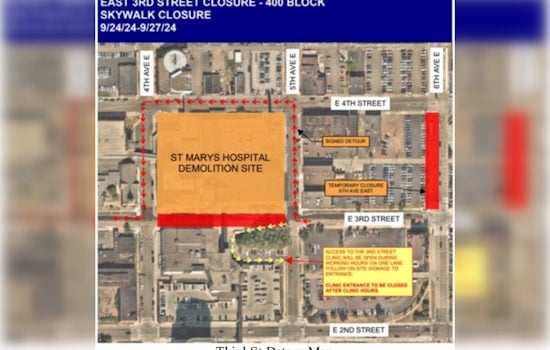 Notice for Duluth Commuters: East Third Street Closure and Detours Beginning September 24