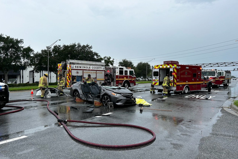 One Person Extricated by Seminole County Fire Department After Two-Car Collision in Casselberry