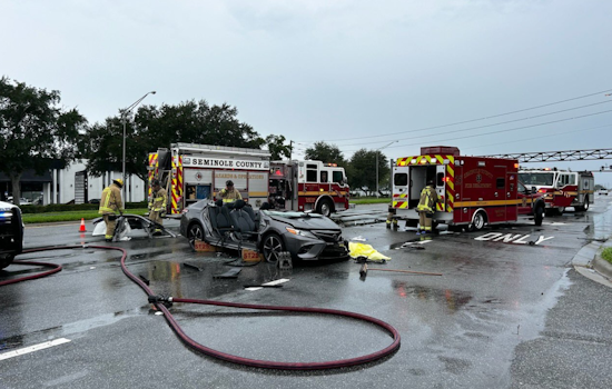 One Person Extricated by Seminole County Fire Department After Two-Car Collision in Casselberry