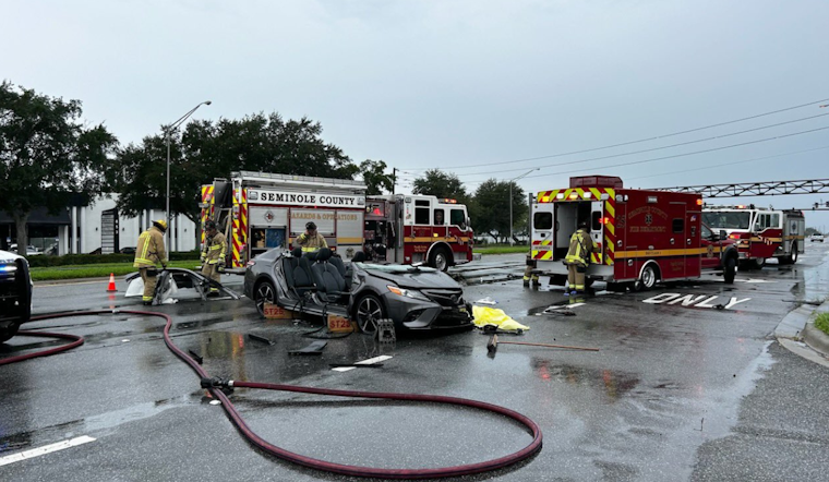 One Person Extricated by Seminole County Fire Department After Two-Car Collision in Casselberry