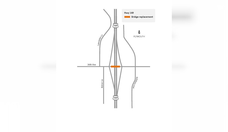 Overnight Closure of Highway 169 in Plymouth for Bridge Construction