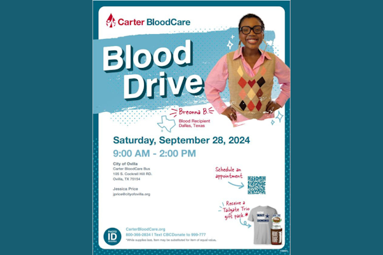 Ovilla Unites for Life-Saving Initiative: Heritage Day Celebrations Include Community Blood Drive with Carter BloodCare