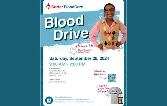 Ovilla Unites for Life-Saving Initiative: Heritage Day Celebrations Include Community Blood Drive with Carter BloodCare