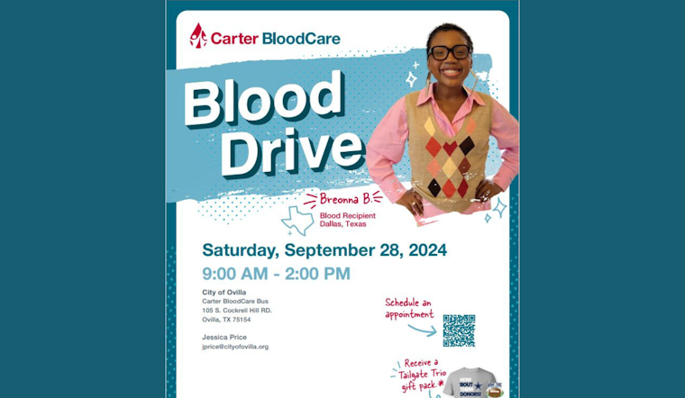 Ovilla Unites for Life-Saving Initiative: Heritage Day Celebrations Include Community Blood Drive with Carter BloodCare
