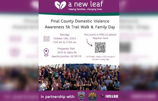 Pinal County Rallies for Domestic Violence Awareness with 3rd Annual 5K Trail Walk and Family Day in Apache Junction