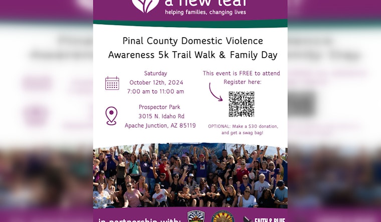 Pinal County Rallies for Domestic Violence Awareness with 3rd Annual 5K Trail Walk and Family Day in Apache Junction