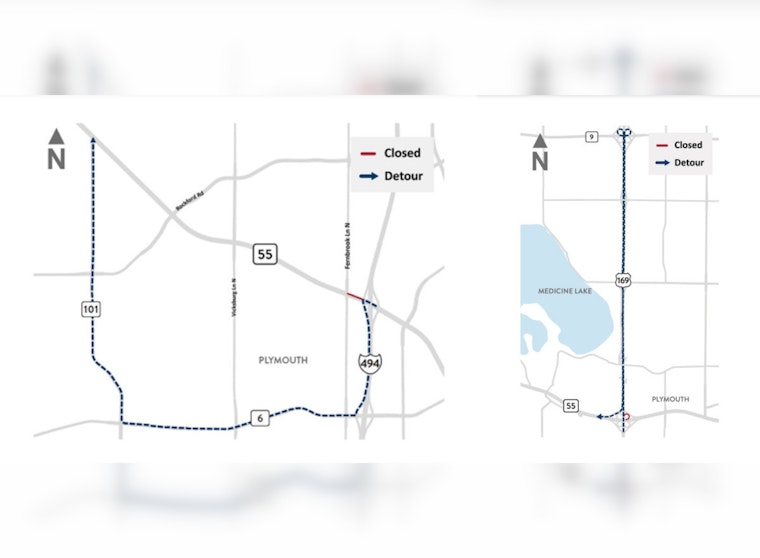 Plymouth Commuters to Face Detours: Highway 55 and Ramp Closures Announced for Stormwater Improvements