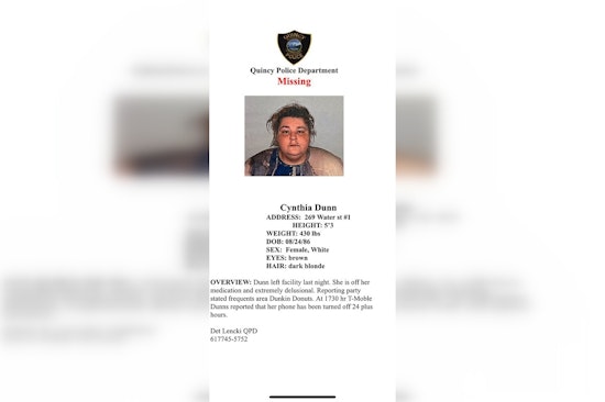 Quincy Police Seek Help in Locating Missing Resident Cynthia Dunn, Community Urged to Assist