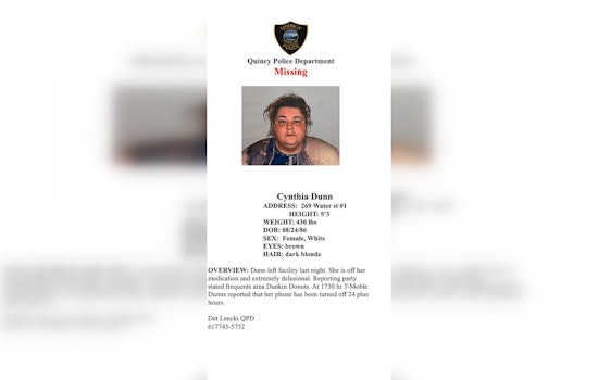 Quincy Police Seek Help in Locating Missing Resident Cynthia Dunn, Community Urged to Assist