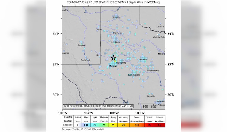 Rare Magnitude 5.1 Earthquake Startles West Texans, Felt From Ackerly to Fort Worth and Austin