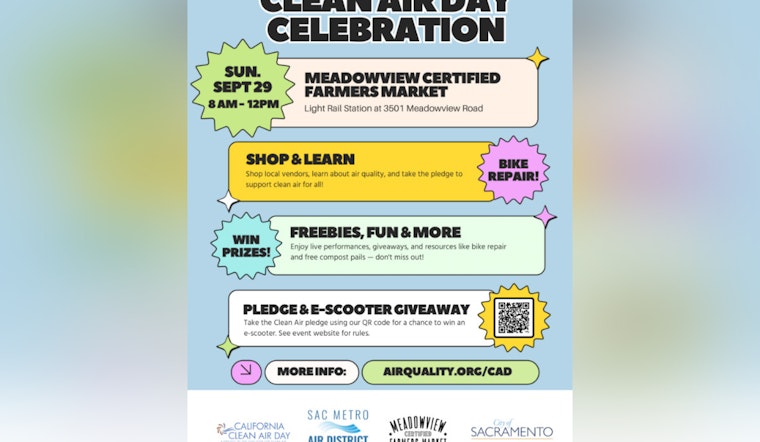 Sacramento Gears Up for Clean Air Celebration at Meadowview Farmers Market on September 29