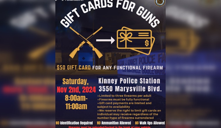 Sacramento Police Department Hosts Gun Buy-Back Event, Exchange Firearms for Gift Cards