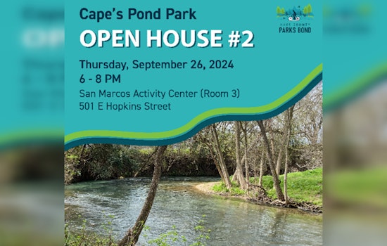 San Marcos Residents Invited to Offer Input on Cape’s Pond Park Plans at Upcoming Open House