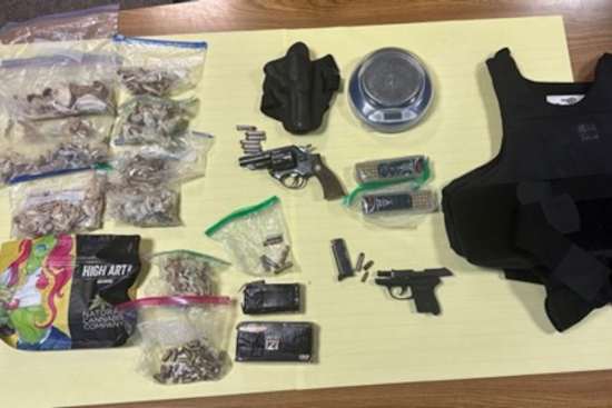 Santa Rosa Police Seize Drugs and Unregistered Firearms, Arrest Two Convicted Felons; Suspect Benjamin Mares Sought