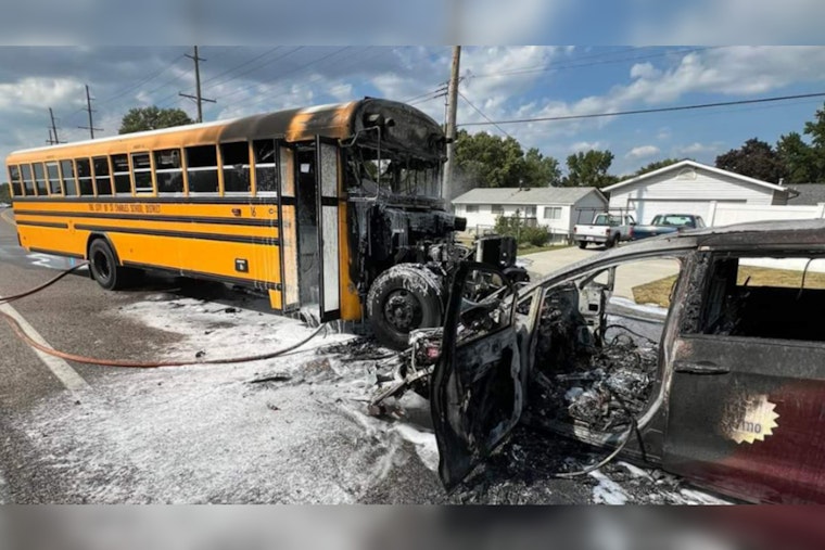 School Bus and Minivan Collision in St. Charles County Leaves Three Adults Injured, Sparks Fire