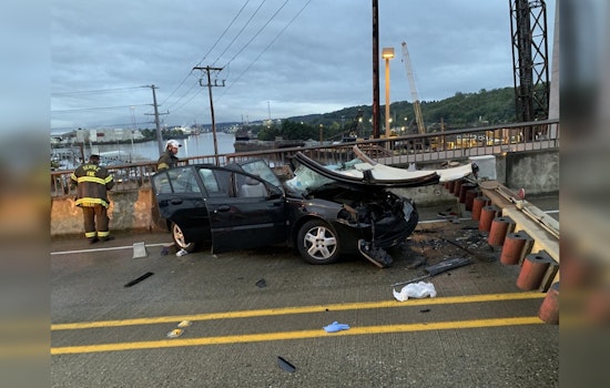 Seattle man arrested for DUI after high-speed crash on Spokane Street Bridge, Passenger injured, firearm seized