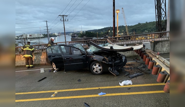Seattle man arrested for DUI after high-speed crash on Spokane Street Bridge, Passenger injured, firearm seized