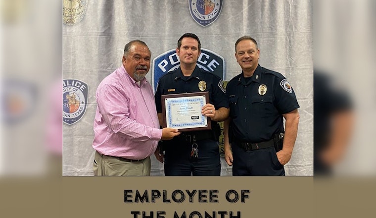 Seguin PD Honors Lt. Lance Wright as Employee of the Month for Exceptional Leadership and Service