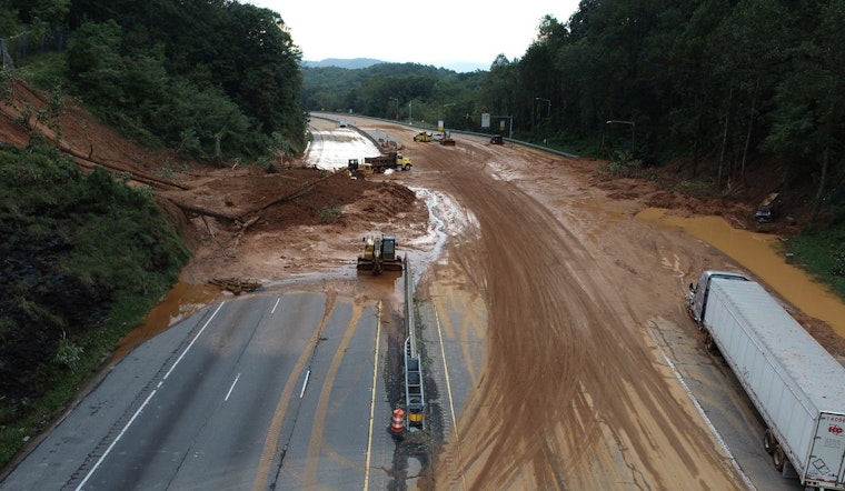 Severe Weather from Hurricane Helene Causes Interstate 40 Collapse,