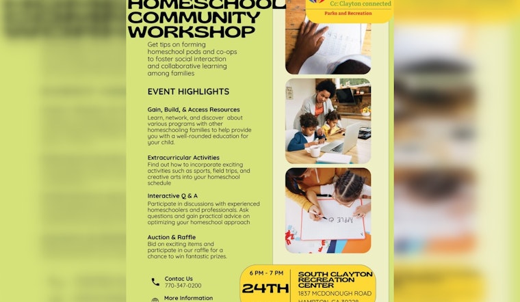 South Clayton Recreation Center to Host Workshop on Forming Homeschool Pods and Co-ops in Hampton