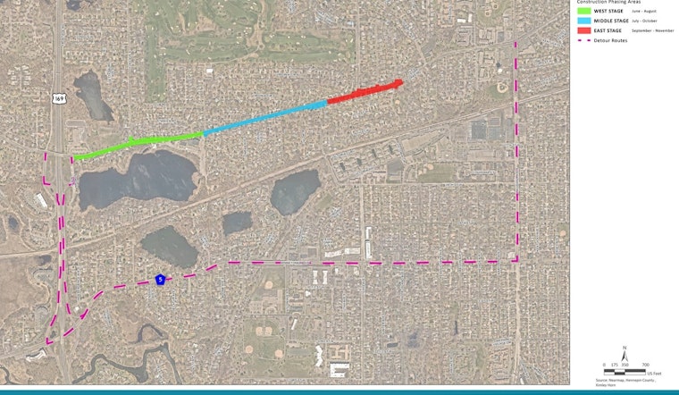 St. Louis Park's Cedar Lake Road Project Progresses, Local Traffic and School Routines Adjust to Changes