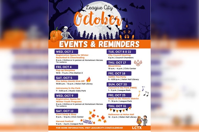 Stay Informed and Engaged, League City Launches Monthly Online Events & Reminders List for Residents
