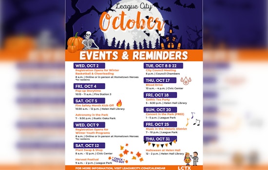 Stay Informed and Engaged, League City Launches Monthly Online Events & Reminders List for Residents