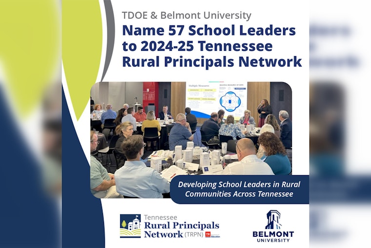Tennessee Department of Education and Belmont University Announce New Cohort for Rural Principals Network