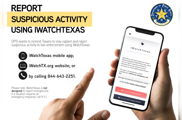 Texas DPS Urges Vigilance with iWatchTexas Program Ahead of National Awareness Day