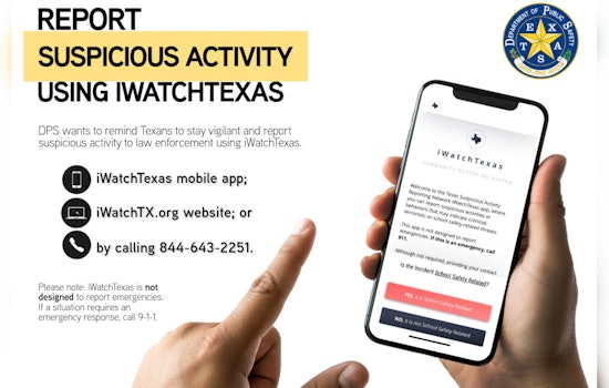 Texas DPS Urges Vigilance with iWatchTexas Program Ahead of National Awareness Day