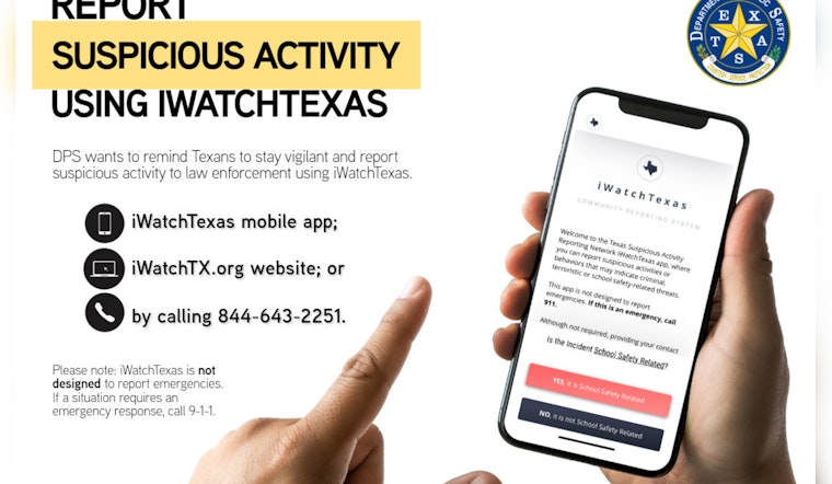 Texas DPS Urges Vigilance with iWatchTexas Program Ahead of National Awareness Day
