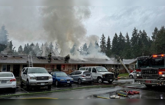 Two Injured, 11 Displaced as Fire Rages Through Edmonds Apartment Building