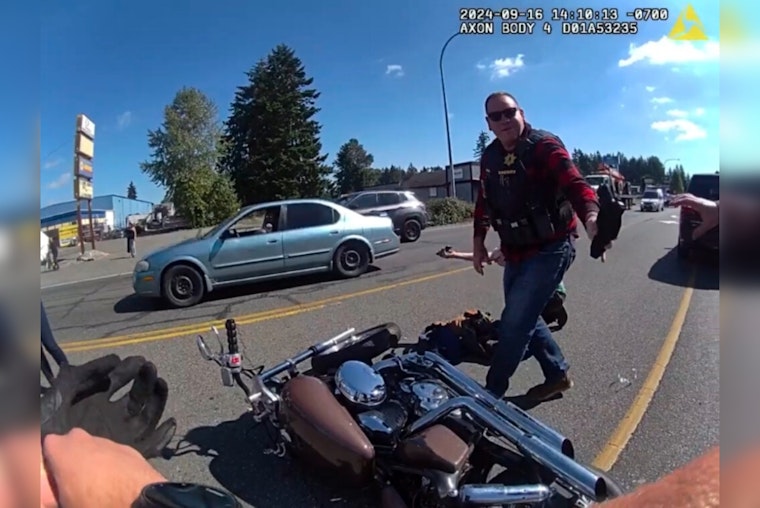 Unlicensed Motorcyclist with Illegal Firearm Apprehended After Rear-Ending Sergeant's Vehicle in Pierce County