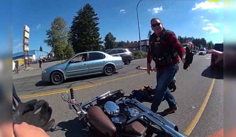 Unlicensed Motorcyclist with Illegal Firearm Apprehended After Rear-Ending Sergeant's Vehicle in Pierce County