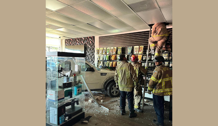 Vehicle Crashes into Denton Business Center, Elderly Driver Mistakes Pedal, No Injuries Reported