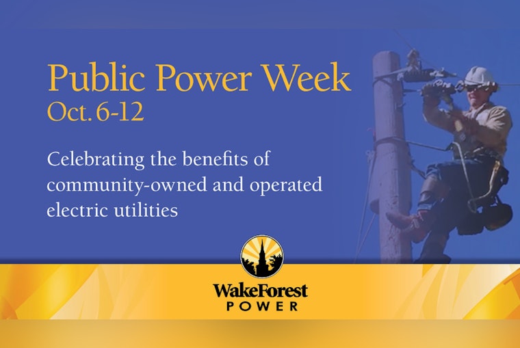 Wake Forest Celebrates Public Power Week with Free Electricity Contests and Community Events