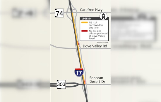 Weekend Traffic Alert: I-17 Northbound Near Phoenix to Narrow for Pavement Work