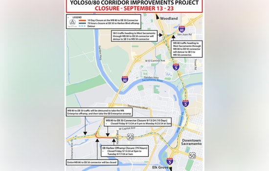 Yolo County Drivers to Face Delays During I-80 to US 50 Connector Closure in Sacramento